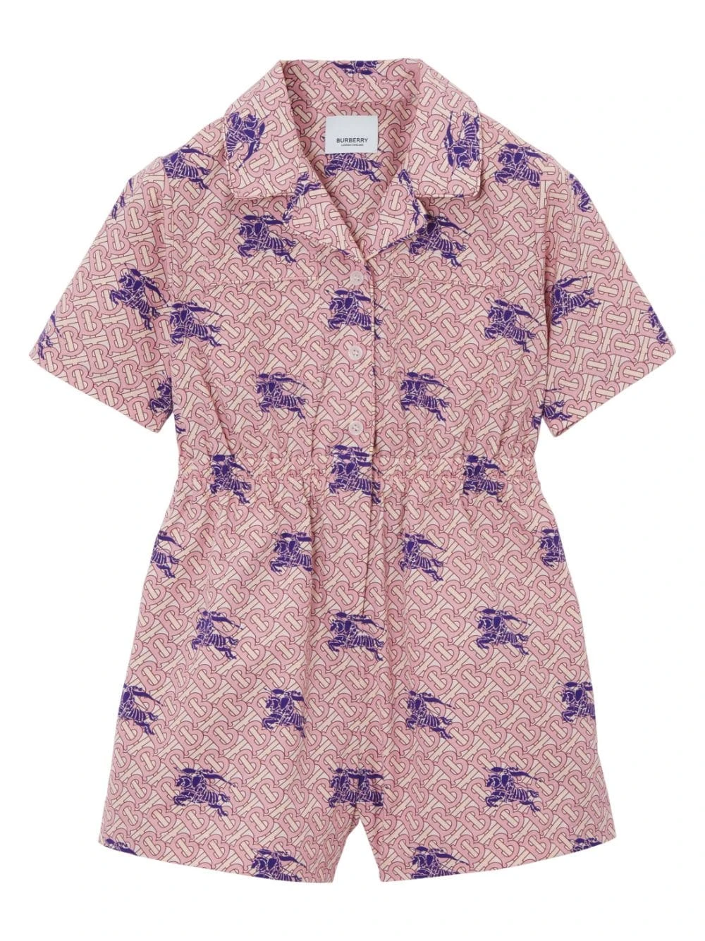 Børn Burberry Kids Playsuit Med Monogramtryk Og Knapper 1 Børn Burberry Kids Playsuit Med Monogramtryk Og Knapper