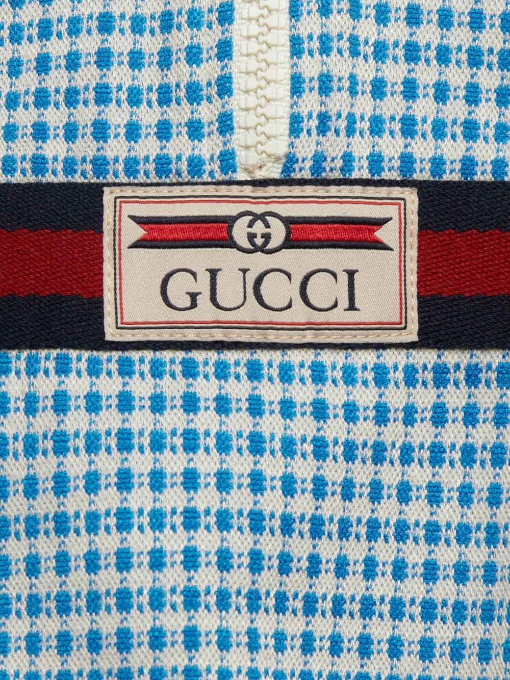 Børn Gucci Kids Gingham-ternet Jakke I Jersey Med Web-stribe 4 Børn Gucci Kids Gingham-ternet Jakke I Jersey Med Web-stribe - Image 4