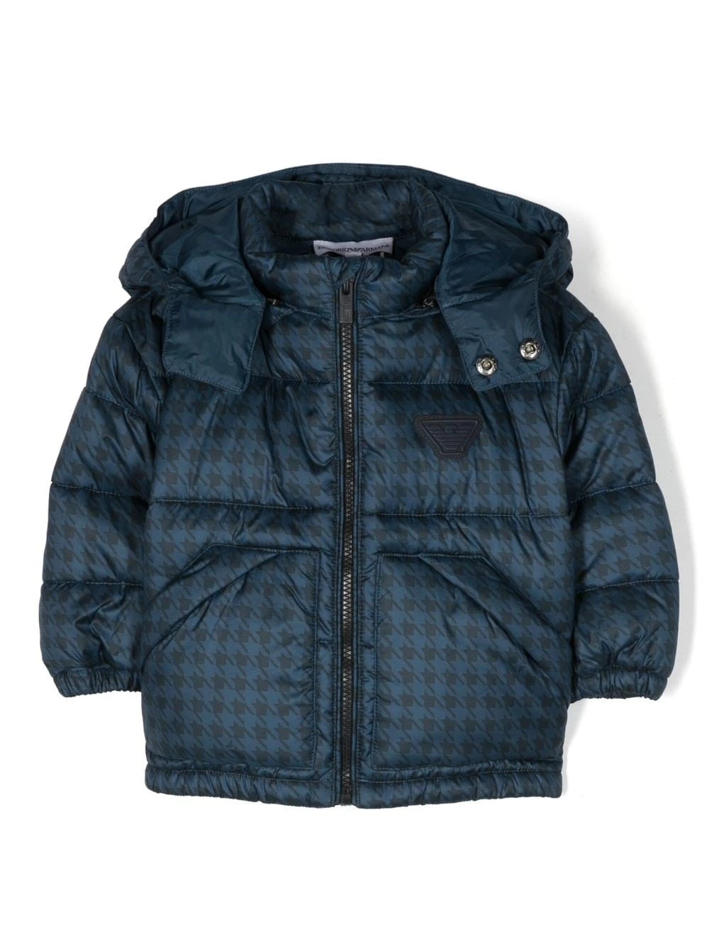 Børn Emporio Armani Kids Dynejakke Med Houndstooth-tryk 1 Børn Emporio Armani Kids Dynejakke Med Houndstooth-tryk