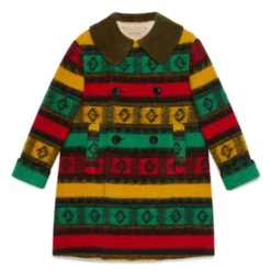 Børn Gucci Kids Baby G Rhombus Frakke Med Striber