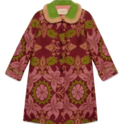 Børn Gucci Kids Frakke I Jacquard Med Blomstertryk