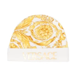 Børn Versace Kids Strikket Hue I Jersey Med Barocco-tryk